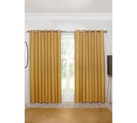 Sundour Cosmos - 100% Blackout Thermal Self-Lined Curtains - Eyelet - 100% Polyester (Gold, 90''x 72'' - 229Cm X 183Cm (Pair))