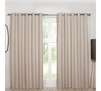 Sundour Cosmos Natural Eyelet Ready Made Eyelet Curtains - Natural - 66x72" - Curtains