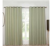 Sundour Cosmos Green Eyelet Ready Made Eyelet Curtains - Green - 66x72" - Curtains