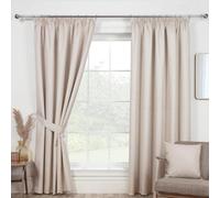 Sundour Eclipse Blackout Pencil Pleat Curtains Beige 90X90"