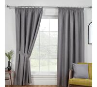 Sundour Eclipse Blackout Pencil Pleat Curtains Grey 90X54"