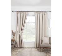Sundour Eclipse Blackout Pencil Pleat Curtains Natural Beige 66x72 Fully Lined Curtain Pair