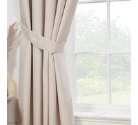 Sundour Eclipse Blackout Pencil Pleat Curtains Natural Beige 90x54 Fully Lined Curtain Pair