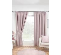 Sundour Eclipse Blackout Pencil Pleat Curtains Rose Pink 66x72 Fully Lined Curtain Pair