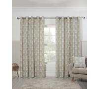 Sundour Esher Fern Eyelet Curtains 66 x 54 In Silver