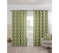 Sundour Esher Fern Eyelet Curtains 66 x 72 In Green