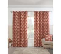 Sundour Esher Fern Leaf Eyelet Curtains - Orange - 66 x 90"