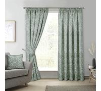Keswick Floral Fully Lined Pencil Pleat Curtains Sundour Green 168cm width x 229cm drop