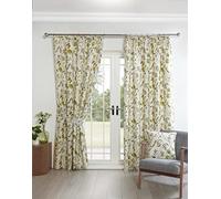 Sundour Grove Floral Pencil Pleat Curtains 66 x 90 In Green