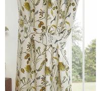 Sundour Grove Printed Lined Pencil Pleat Curtains Green