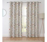 Sundour Hampshire Fully Lined Ready Made Floral Eyelet Curtains Multi 46X72"