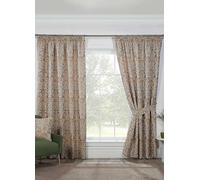 Sundour Kyoto Jacquard Pair of Pencil Pleat Curtains Natural