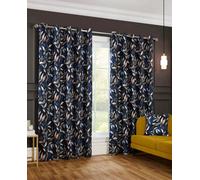 Sundour Madrid - 100% Blackout Thermal Self-Lined Curtains - Eyelet - 100% Polyester (Navy, Cushion Cover - 18'' X 18'' (Single))