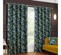 Sundour Madrid Bottle Green Blackout Ready Made Eyelet Curtains - Bottle Green - 90x90" - Curtains