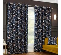 Sundour Madrid Eyelet Curtains in Navy | Size: 117 cm width x 183 cm drop Sundour Navy 117 cm width x 183 cm drop