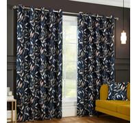 Sundour Madrid Navy Blackout Ready Made Eyelet Curtains - Navy - 90x90" - Curtains