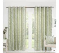 Sundour Sade Green Fully Lined Ready Made Eyelet Curtains - Green - Polycotton - 46x90"