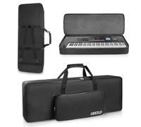 SUNDOY Full Padded Keyboard Gig Bag, 76 Keys Electric Piano Case with 600D Nylon Oxford Cloth, 10mm Cotton Padding, Large Accessory Pocket (120x48x15.5-CM)