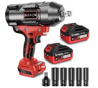 Sundpey 3/4" Cordless Impact Wrench - 2100Nm High Torque Brushless Impact Gun w/ 2 x 4.0Ah Battery & RSS Mode & Carry Case - Electric Power Impac Wrench for Car Home Construction Heavy-Duty Use