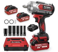 Sundpey Cordless Impact Wrench 1200N·m - 900lbf·ft High Torque Impact Wrench with 2 × 4000mAh Battery - 2600RPM Brushless Impact Gun with 6 Sockets & Fast Charger & Carry Case for Car Tire Truck DIY