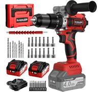SundpeyPRO 1060In·lbs Cordless Drill Driver - 20+3 Torque Brushless Hammer Drill with 2 x 4.0Ah Battery & Fast Charger - 21V Electric Power Drills Set with 2 Speeds & 1/2 Inch Self-locking Metal Chuck