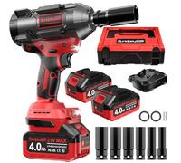 SundpeyPRO 1500N·M Cordless Impact Wrench - 1107ft-lbs 1/2inch Brushless High Torque Impact Wrench with 2 X 4000mah Battery - Power Impac Gun W/Sockets & Fast Charger & Case for Truck Car Heavy Duty