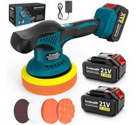 SundpeyPRO - 21V Wireless Buffer Polisher - Portable Car Orbital Polisher with 2 x 4Ah Batteries and 8 Variable Speeds