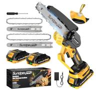 SundpeyPRO Mini Chainsaw Cordless 6&8 Inch - Brushless Electric Chainsaw with 2x2.0Ah Batteries & Charger, Handheld Battery Chain Saw with Auto Oiler/Safety Lock for Tree Branch Trimming Wood Cutting