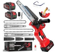 SundpeyPRO Mini Chainsaw Cordless 8 & 6-Inch - Brushless Battery Chainsaw with 2×4000mAh Batteries, Electric Handheld Saws to Cut Wood and Garden Branches with Automatic Oiler and Adjustable Chain
