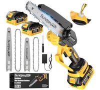 SundpeyPRO Mini Chainsaw Cordless 8&6 Inch - Brushless Battery Chainsaw with 2x4.0Ah Batteries, Small Handheld Electric Chain Saw with Oiler & Safety Lock for Tree Branch Trimming & Cutting