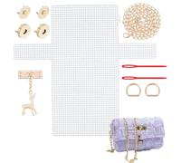 sundrerfect 8-Piece Moulding Kit for Crochet Bags with Plastic Mesh, Zippers and Accessories, Final Product 19 x 6 x 14 cm