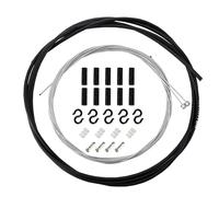 Sundrerfect Bicycle Shift Cable Set, PVC & Stainless Steel, 2m Shift, 1.55m & 2.1m Brake Cables, Black, 50g, 1 Count