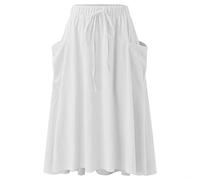 Sundresses for Women 2025 Womens Casual High Waist Pleated A Line Midi Skirt with Pocket Wedding Guest Dress (G, L)