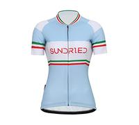 Sundried Women's Striped Short Sleeved Cycle Jersey Ladies Road Cycling Shirt Mountain Bike Top (Ice XXL)