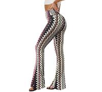 Sundwudu, Black Yoga Pants for Women Soft High Waist Bootcut Leggings High and Long Bootleg Pants for Women, 5-Retro-Burgundy, M