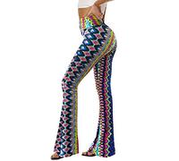 Sundwudu Black Yoga Pants for Women - Soft High Waist Bootcut Leggings High and Long Bootleg Pants for Women, 8 multi-stones, M