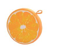 Suneast 3D Funny Plush Fruit Design Round Seat Cushion Toy Creative Fruit Shaped Sofa Seat Pillow Bolster For Dining Living Room Patio Garden Office Coffee Shop - -Orange