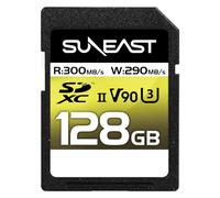 SUNEAST Japan 128GB SD Card for Cameras, V90 UHS-II SDXC Memory Card | Up to 300MB/s Read, 290MB/s Write, V90 U3 C10, Sustained Write for 8K Video & RAW Continuous Shooting, Professional Cameras
