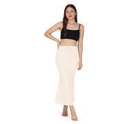 Sunehla Deal Saree Shapewear Petticoat for Women | Mermaid Style | Drawstring & Elastic Waist | Stretchable Inner Skirt (Cream, X-Large)