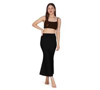 Sunehla Deal Saree Shapewear Petticoat for Women | Mermaid Style | Drawstring & Elastic Waist | Stretchable Inner Skirt (Black, X-Large)