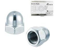 Suneke #10-24 UNC Acorn Nuts, Zinc Plated Steel Hex Cap Dome Head Nuts, Silver Bright Finish,50PCS for Indoor & Outdoor Hardware Use