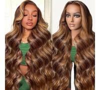 Sunelk 30 Inch 13x6 Lace Front Wigs Human Hair 200 Density Body Wave Lace Front Pre Plucked Glueless Wigs Human Hair for Women 13x6 HD Lace Frontal Wig (4/27 Highlight,32 Inch)