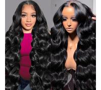 Sunelk 30 Inch 13x6 Lace Front Wigs Human Hair 200 Density Body Wave Lace Front Pre Plucked Glueless Wigs Human Hair for Women 13x6 HD Lace Frontal Wig (Natural Black,22 Inch)