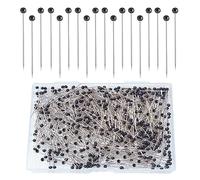Sunenlyst Sewing Pins, 500 Pcs Straight Pins, Black Glass Head, 1.5 Inch, Quilting, Craft, DIY