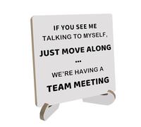 Sunepany Funny Gifts for Women Boss Leaders Wooden Plaque Sign Desk Decorations for Home Office Cubicle Shelf Table Decor 4 x 4 Inch Funny Desk Signs Rustic Office Decor Gifts for Coworkers
