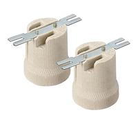 SUNERLORY E27 Lamp Holder, Screw E27 Ceramic Porcelain Socket Light Bulb Holder, for LED,CFL,Halogen Incandescent E27 Base Light Sources(2PCS,size:220V)