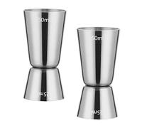 Sunerly Rainbow Plating 304 Stainless Steel 25/50 ml Measure Jigger Bar Craft Dual Spirit Measure Cup Peg Measuring Cup for Bar Party Wine Cocktail Shaker (2 * 25-50ml)