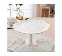 SUNESA Cake Stand Embossed Ceramic Tall Cake Tray Fruit Snack Tray Stand Afternoon Tea Birthday Wedding Dessert Table Cake Stands for Dessert Table (Color : Grey)
