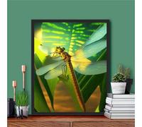 Suneve Diamond Art Kits for Adults,Dragonfly Leaf 5D Round Diamond Painting Kits,DIY Full Drill Crystal Rhinestone Canvas Embroidery Picture for Home Decor Gift(55x75cm)