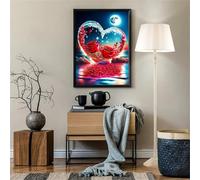 Suneve Frozen Love Diamond Painting Kit,Diamond Art Kits for Adults,DIY Diamond Art Painting for Beginner,5D Full Drill Round Diamond Gem Art Crafts for Home Wall Decor 75x95cm